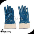 SRSAFETY gant bleu nitrile robuste avec manchette de sécurité